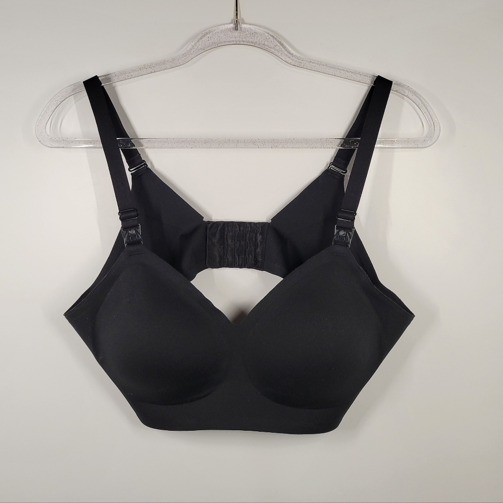 Momcozy Black Lightly Lined Wireless Removable Pads Nursing Bra Size XL